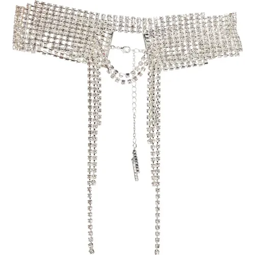 Elegant Silver Crystal Necklace , female, Sizes: ONE SIZE - Magda Butrym - Modalova