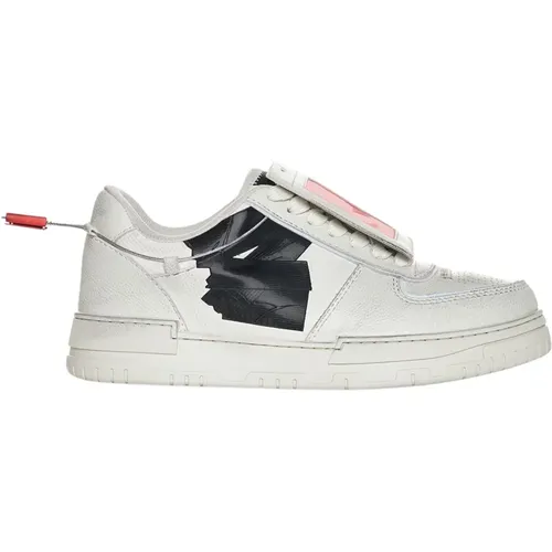 Grained Leather Sneakers with Logo Detail , male, Sizes: 10 UK, 8 UK, 11 UK - 44 Label Group - Modalova