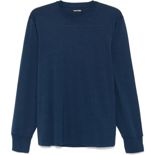 Crew Neck Sweatshirt in Lyocell/Cotton Blend , male, Sizes: 3XL, 4XL - Tom Ford - Modalova