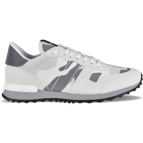 Weiße und graue Rockrunner Sneakers - Valentino Garavani - Modalova
