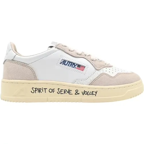 Medalist Low Damen Sneakers Weiß/Sand , Damen, Größe: 37 EU - Autry - Modalova