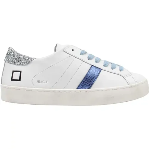 Weiß Blau Niedrige Kalb Sneakers Damen , Damen, Größe: 38 EU - D.a.t.e. - Modalova