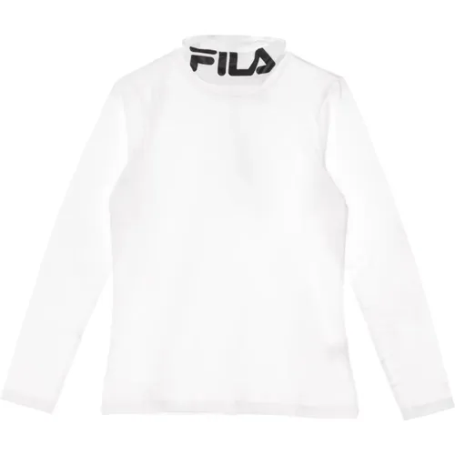 Weißes Damen Langarm T-Shirt , Herren, Größe: M - Fila - Modalova