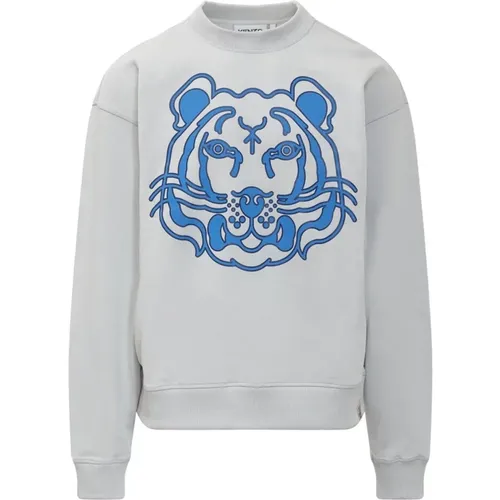 Cotton Sweatshirt with Ribbed Trims , male, Sizes: XS - Kenzo - Modalova