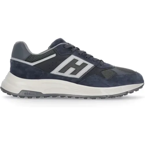 Blaue Wildleder Sneakers Runde Zehen , Herren, Größe: 39 EU - Hogan - Modalova