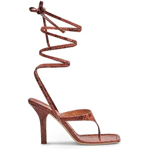 Lace Up Sandals with Iris Design , female, Sizes: 5 1/2 UK - Paris Texas - Modalova