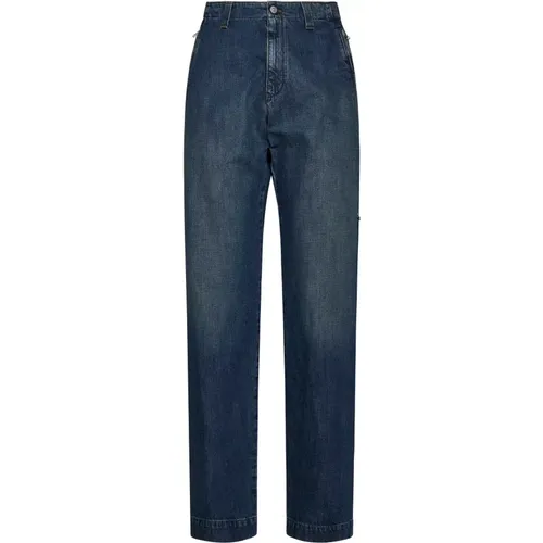 Indigo Wide Leg Denim Jeans , male, Sizes: S, L, M - MM6 Maison Margiela - Modalova