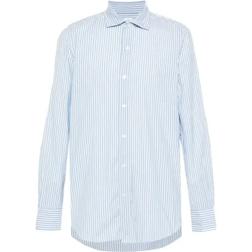 Blau-weiß gestreiftes Hemd , Herren, Größe: XL - Finamore - Modalova