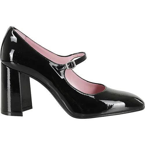 Heeled Leather Shoes with Buckle , female, Sizes: 5 UK, 7 UK, 4 1/2 UK, 3 UK, 4 UK, 5 1/2 UK - Carel - Modalova