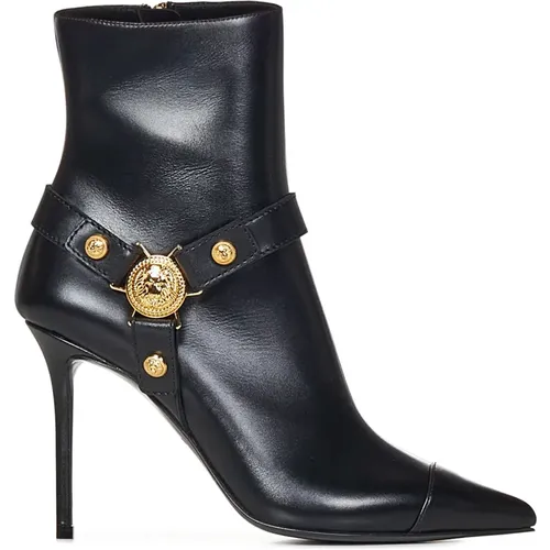 Ankle Boots with Lion Coin Hardware , female, Sizes: 3 UK, 6 UK, 5 UK, 4 UK, 7 UK - Balmain - Modalova