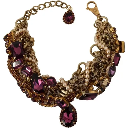 Lila Kristall Sicily Halskette - Dolce & Gabbana - Modalova