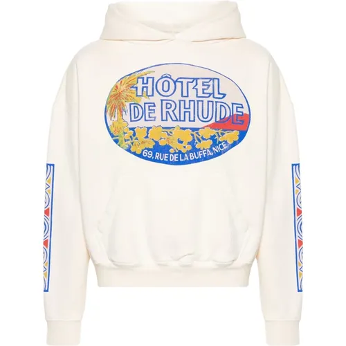 Hotel cotton hoodie , male, Sizes: S, L, M - Rhude - Modalova
