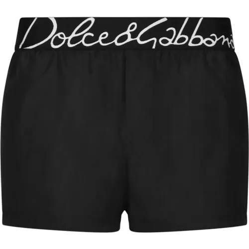 Logo Waistband Swim Shorts , male, Sizes: S, M - Dolce & Gabbana - Modalova