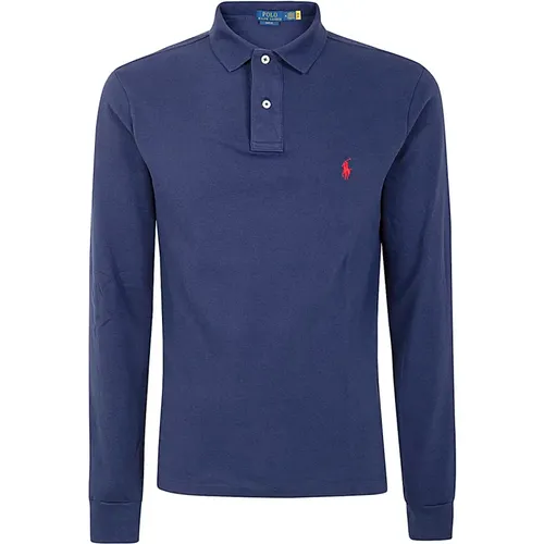 Marineblauer Strickpullover mit langen Ärmeln , Herren, Größe: M - Polo Ralph Lauren - Modalova