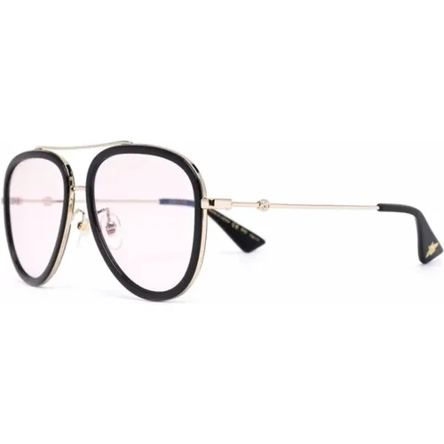 Goldene Sonnenbrille mit Originalzubehör , Damen, Größe: 57 MM - Gucci - Modalova