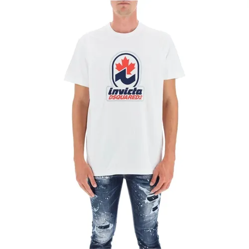 Invicta Graphic Crew Neck T-Shirt , male, Sizes: L - Dsquared2 - Modalova