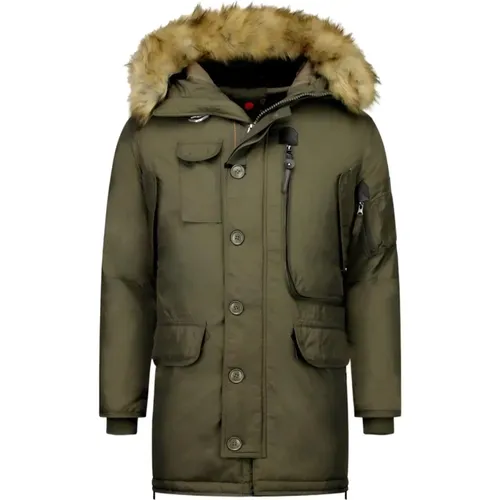 Winter Jackets Online Men - Fake Fur Collar Parka , male, Sizes: M, L, XL, S - True Rise - Modalova