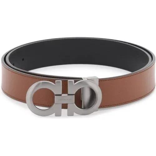 Reversible Gancini Leather Belt , male, Sizes: 115 CM - Salvatore Ferragamo - Modalova