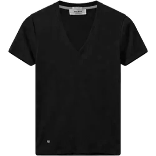 MMNicole V-Ss Schwarzes T-Shirt , Damen, Größe: XS - MOS MOSH - Modalova
