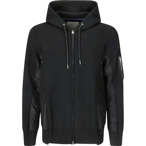 Hooded Sweatshirt with Zip Pocket , male, Sizes: S - Sacai - Modalova