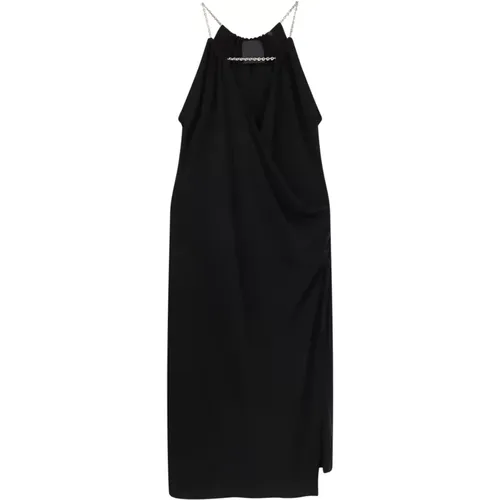Schwarzes Kleid mit V-Ausschnitt und Metall-Detail - Givenchy - Modalova
