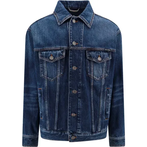 Logoed Denim Jacket , male, Sizes: L, XL - Dolce & Gabbana - Modalova