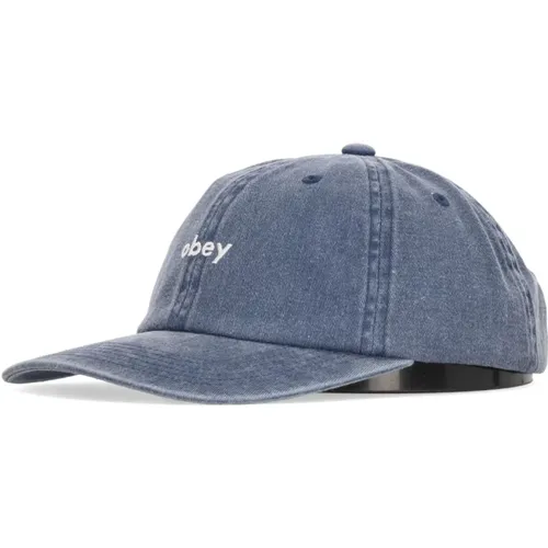 Gebogener Schirm Strapback Kappe Marineblau - Obey - Modalova