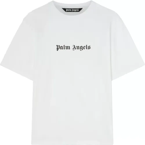 Weißes Logo T-Shirt für Männer , Herren, Größe: M - Palm Angels - Modalova
