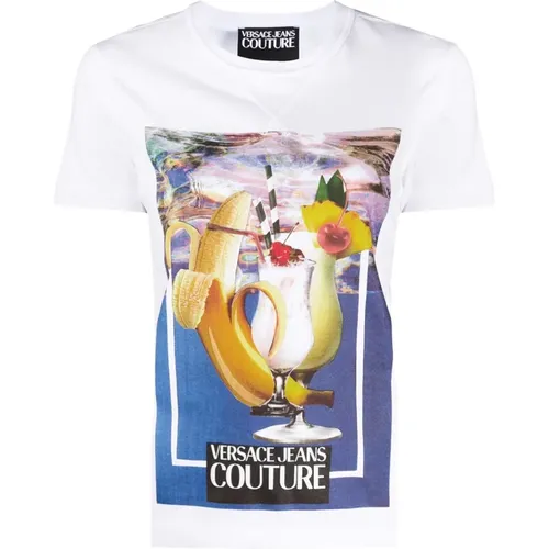 Kurzarm T-Shirt , Damen, Größe: XS - Versace Jeans Couture - Modalova