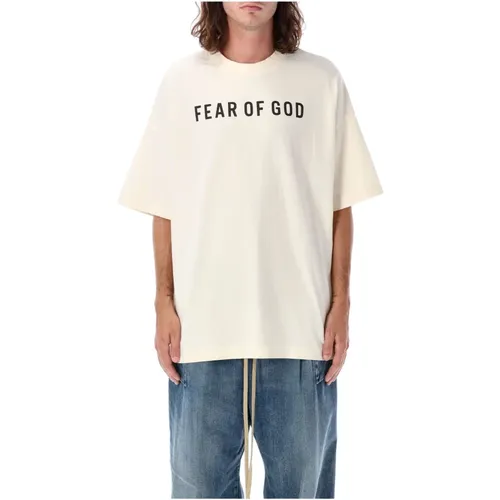 Cremefarbenes T-Shirt Oversized Weiche Baumwolle - Fear Of God - Modalova