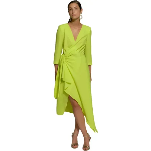 Elegant Lime Midi Dress , female, Sizes: 2XL, XL - Moskada - Modalova