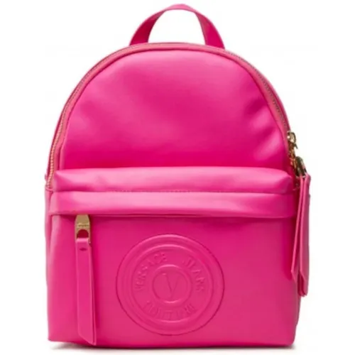 Women`s Backpack with Adjustable Strap and Glossy Black Logo , female, Sizes: ONE SIZE - Versace Jeans Couture - Modalova