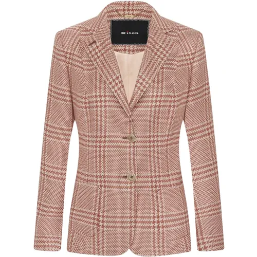 Glen Plaid Seiden Kaschmir Blazer - Kiton - Modalova