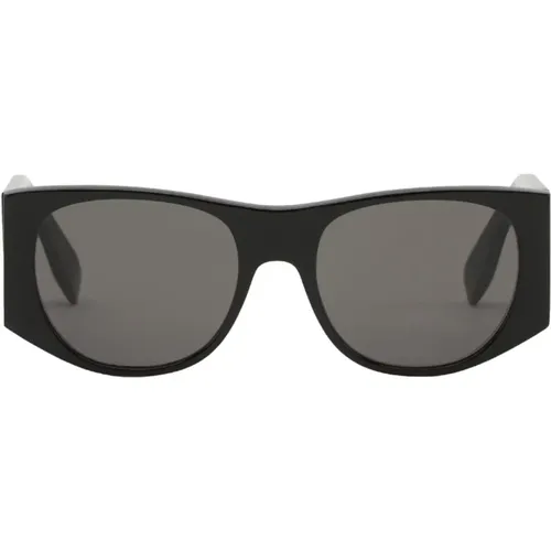Ovale Schwarze Acetat Sonnenbrille , Damen, Größe: 54 MM - Fendi - Modalova
