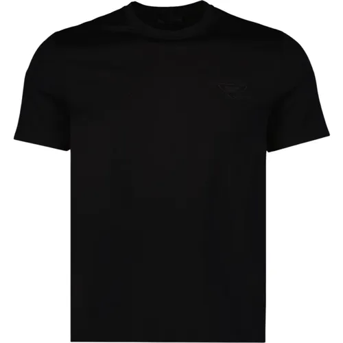 T-Shirt mit Dreieck-Logo Prada - Prada - Modalova