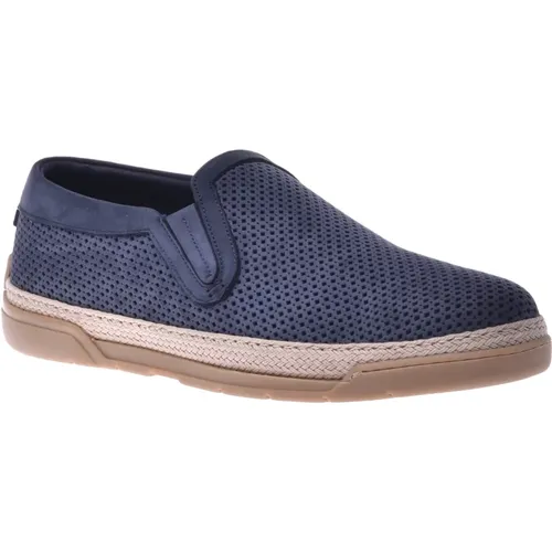 Loafer in dark perforated nubuck , male, Sizes: 8 UK, 12 UK, 7 UK, 6 UK, 5 UK, 9 UK, 10 UK, 8 1/2 UK, 11 UK - Baldinini - Modalova