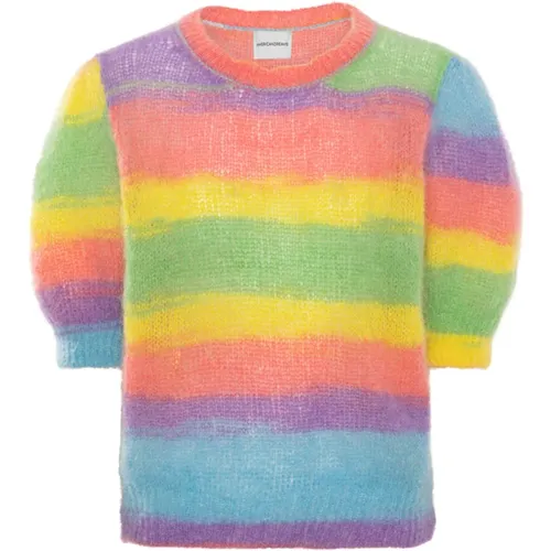 Bunter Regenbogen-Strickpullover , Damen, Größe: S - American Dreams - Modalova