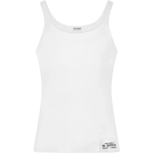 Weißes Logo Tank Top Regular Fit - Dolce & Gabbana - Modalova