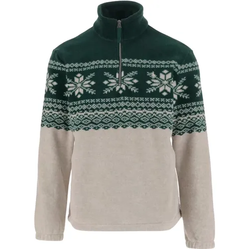 Fleece-Sweatshirt mit geometrischem Muster und hohem Kragen , Herren, Größe: S - Polo Ralph Lauren - Modalova