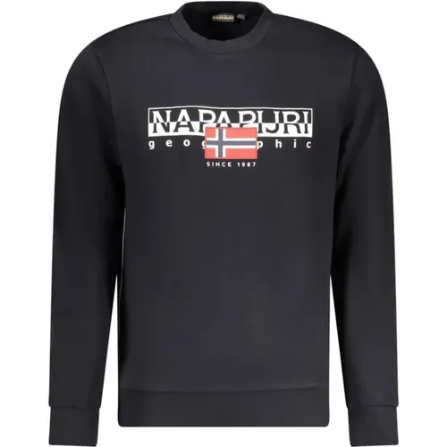 Logo Print Cotton Crew Neck Sweatshirt , male, Sizes: S, M, 2XL - Napapijri - Modalova