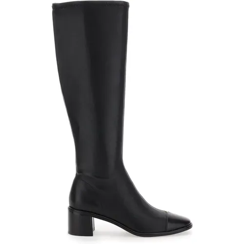 Schwarze Cap Toe Stiefel , Damen, Größe: 39 1/2 EU - TORY BURCH - Modalova