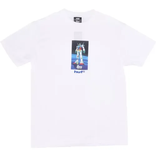 Rx-78 Gundam Tee Weiß Streetwear , Herren, Größe: L - HUF - Modalova