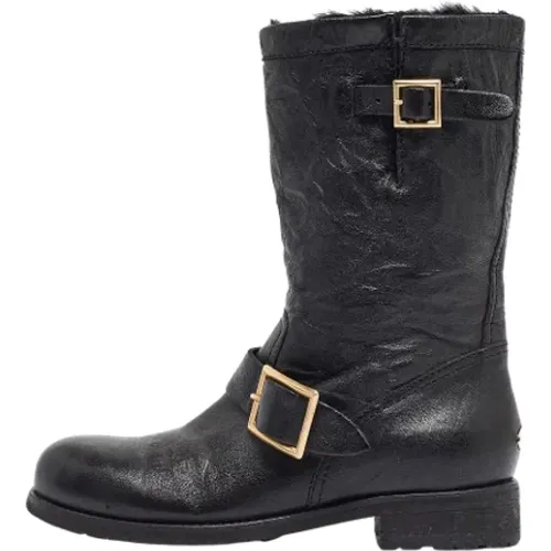 Pre-owned Leder boots , Damen, Größe: 37 1/2 EU - Jimmy Choo Pre-owned - Modalova