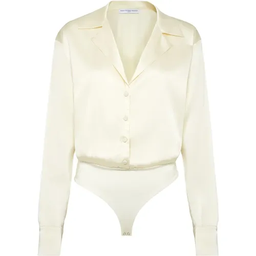 Silk Lapel Bodysuit , female, Sizes: S, XS, M - MVP wardrobe - Modalova