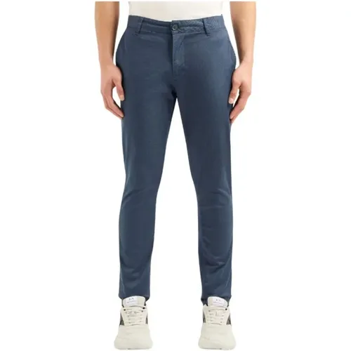 Blaue Chinos Casual Hose , Herren, Größe: W31 - Emporio Armani - Modalova