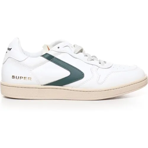 Leather Sneakers with Green Accents , male, Sizes: 11 UK, 10 UK - Valsport 1920 - Modalova