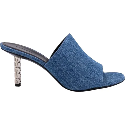Blaue Denim Mules mit 4G Motiv , Damen, Größe: 41 EU - Givenchy - Modalova