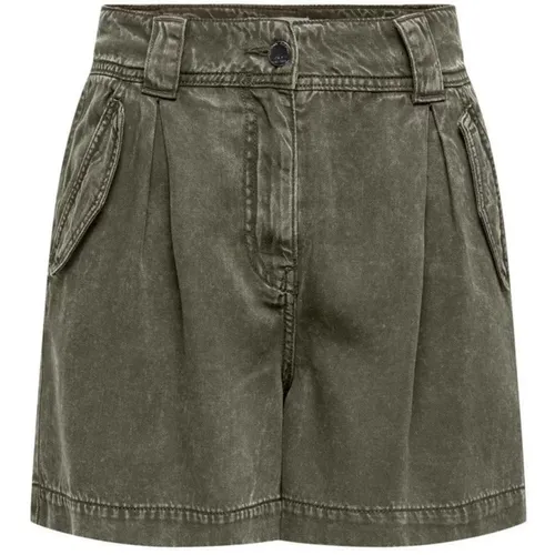 Lyocell Shorts with Zip and Button Fastening , female, Sizes: L, M, S, XL, XS - Only - Modalova