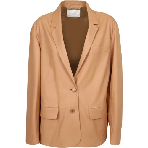 Collared leather jacket , female, Sizes: M - Drome - Modalova