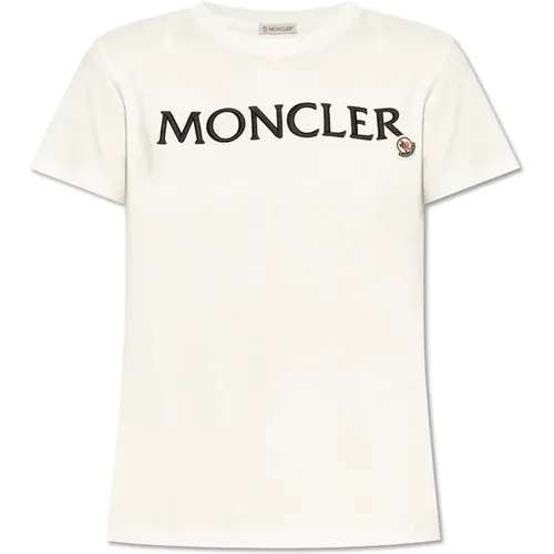 T-Shirt mit Logo , Damen, Größe: L - Moncler - Modalova